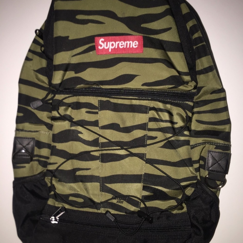 Supreme 2011 Box Logo Backpack in Zebra/Olive/Camo
